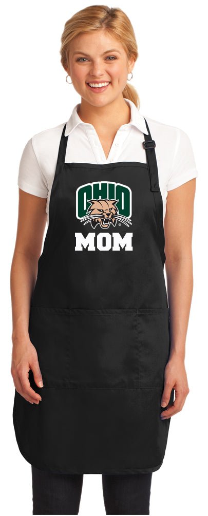 Ohio University Apron Ohio Bobcats Apron - Stain Resistant Fabric Mom on Black