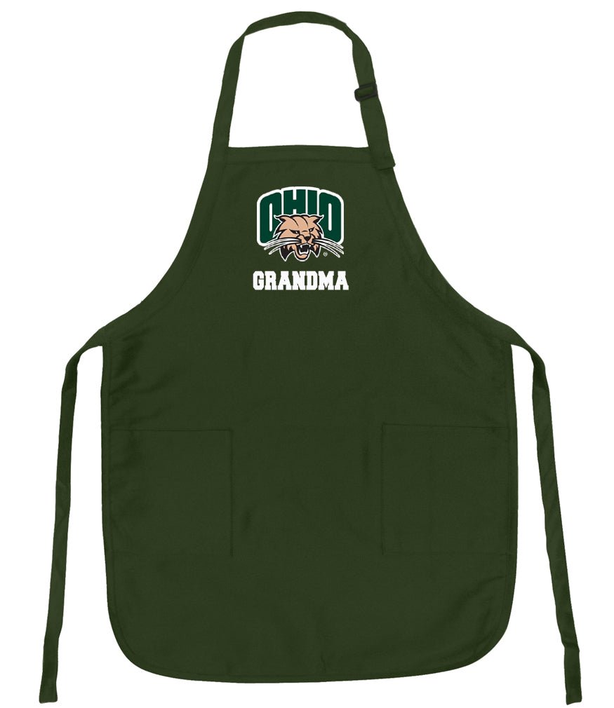 Ohio University Apron Ohio Bobcats Apron - Stain Resistant Fabric Grandma on Green