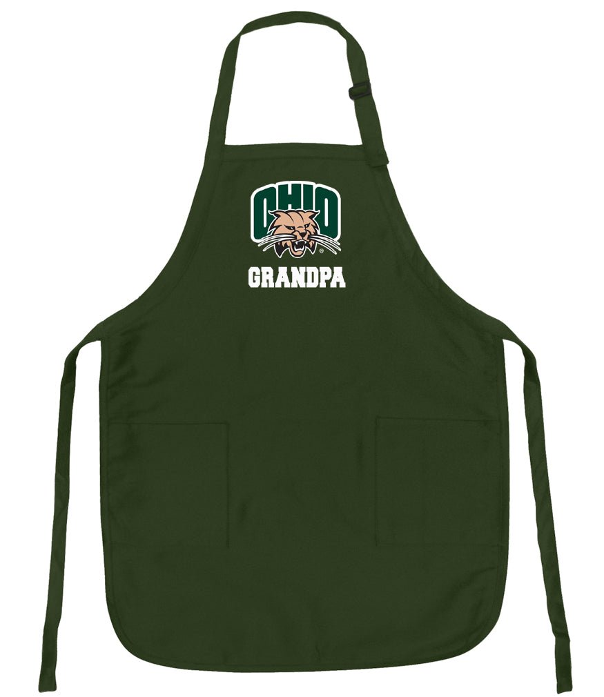 Ohio University Apron Ohio Bobcats Apron - Stain Resistant Fabric Grandpa on Green