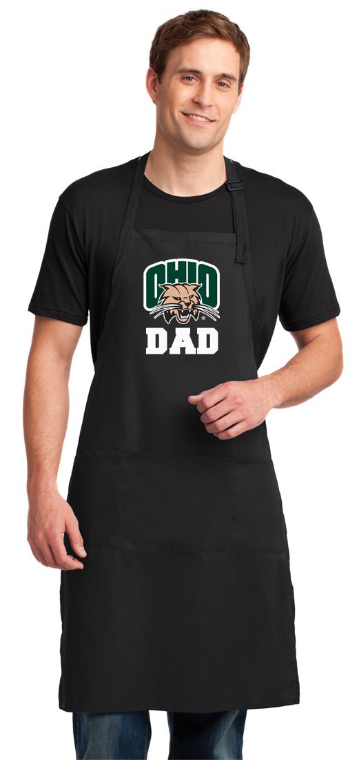 Ohio University Large Apron Ohio Bobcats Apron - Adjustable with Pockets Dad on Black