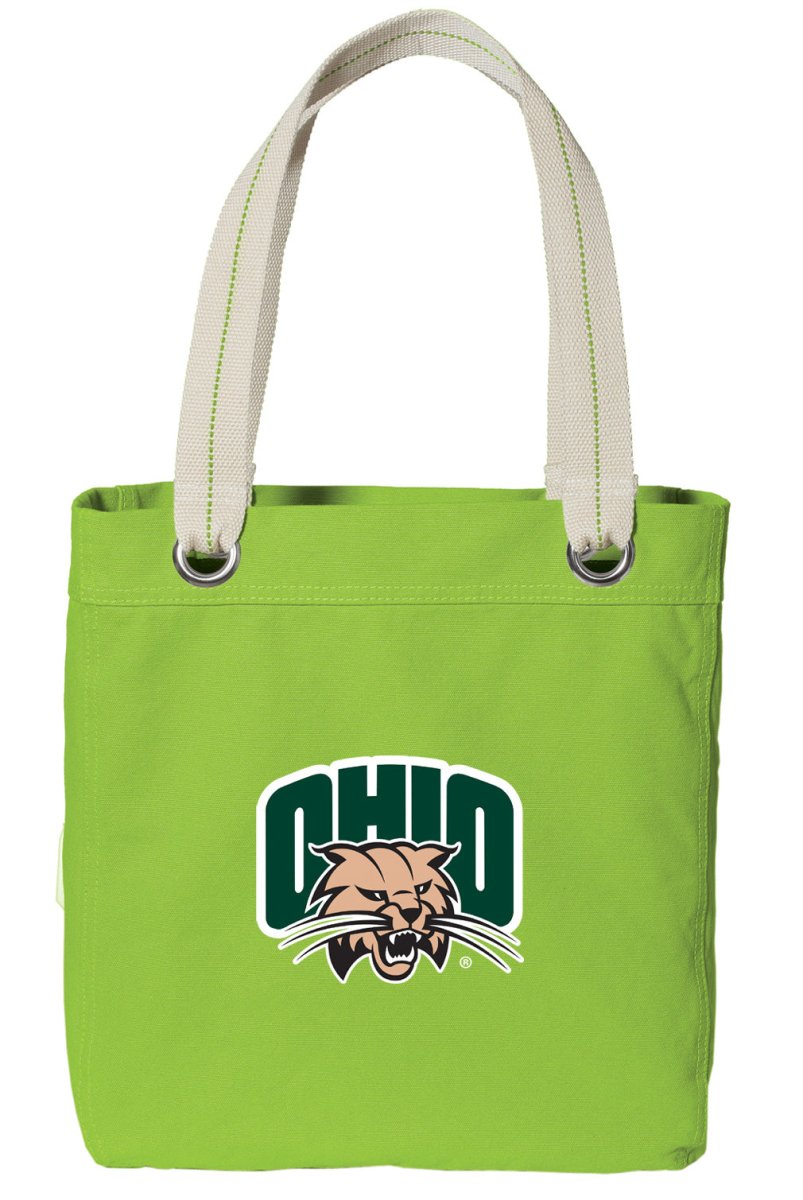Ohio University Tote Bag Ohio Bobcats Deluxe Canvas Shoulder Bag Green