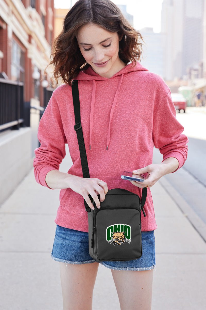 Ohio University Crossbody Bag Ohio Bobcats Travel Sling Pack Gray