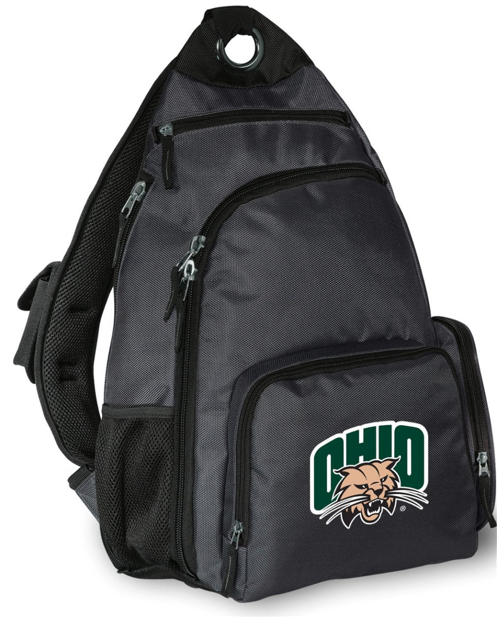 Ohio University Sling Backpack Ohio Bobcats Crossbody Bag Gray