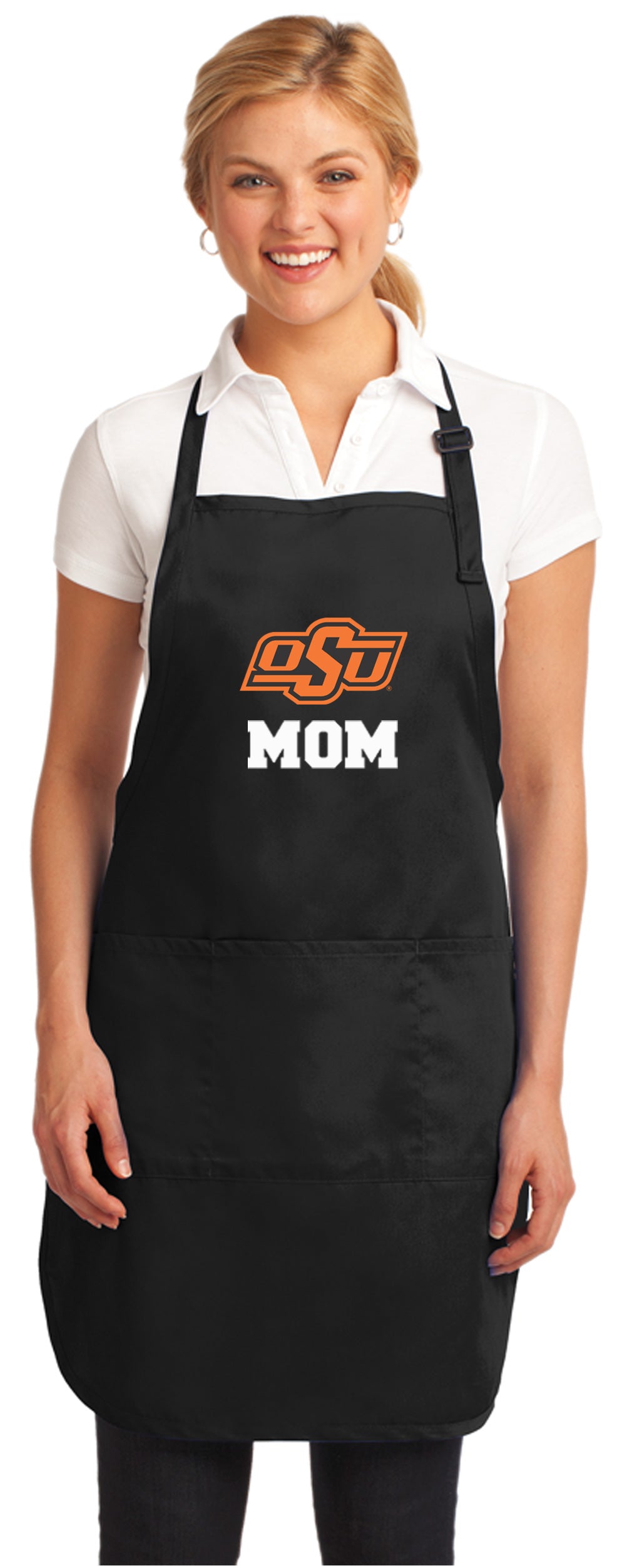Oklahoma State Apron OSU Cowboys Apron - Stain Resistant Fabric Mom on Black
