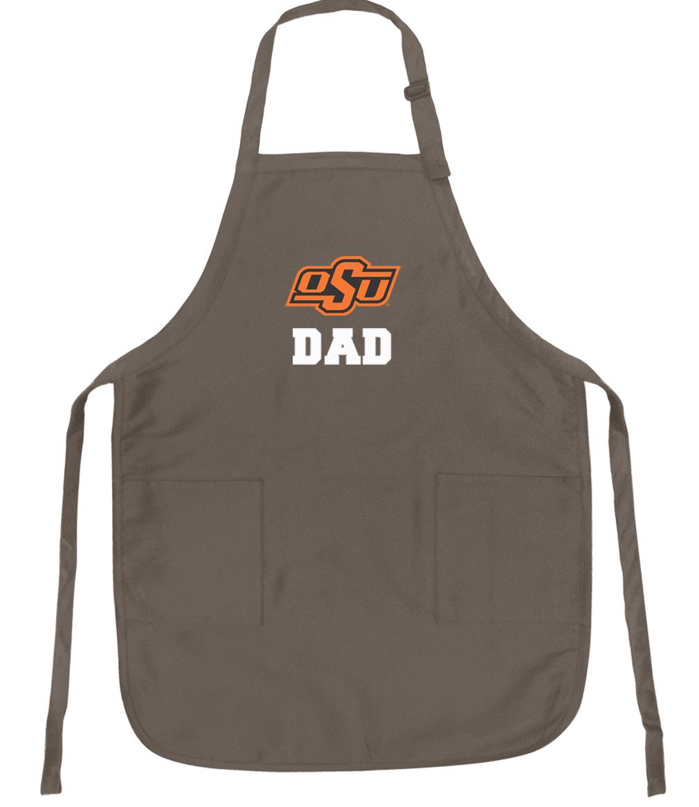Oklahoma State Apron OSU Cowboys Apron - Stain Resistant Fabric Dad on Khaki