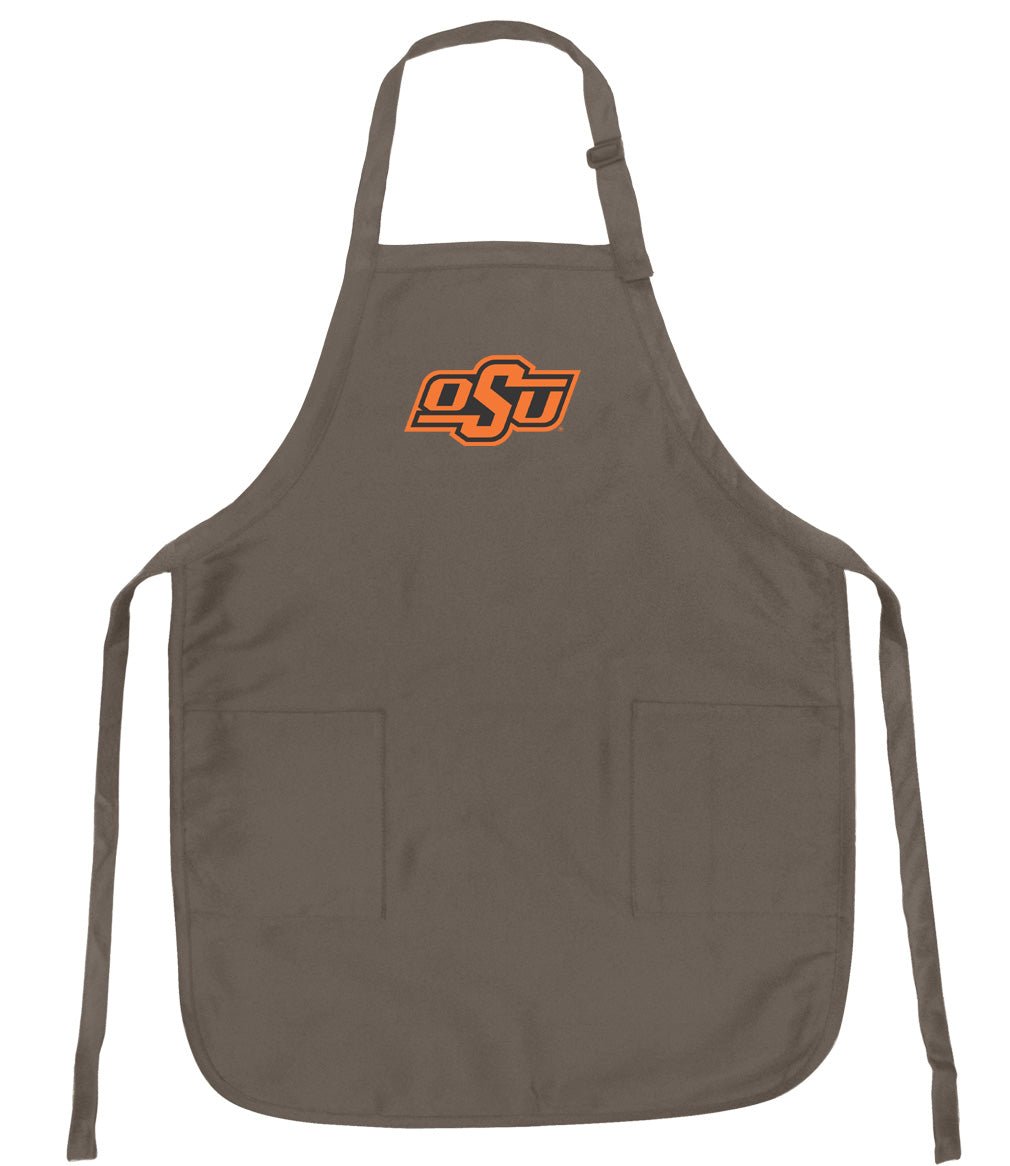 Oklahoma State Apron OSU Cowboys Apron - Stain Resistant Fabric Khaki