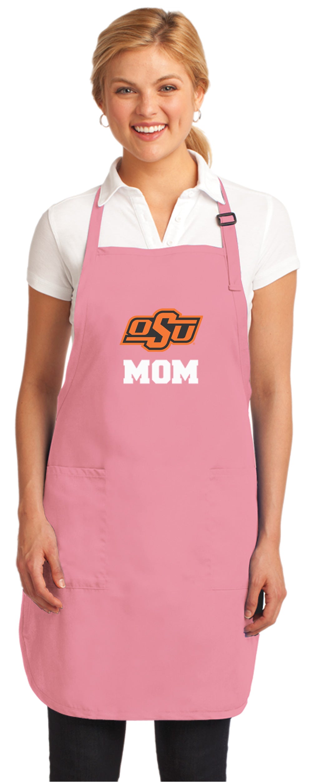 Oklahoma State Apron OSU Cowboys Apron - Stain Resistant Fabric Mom on Pink
