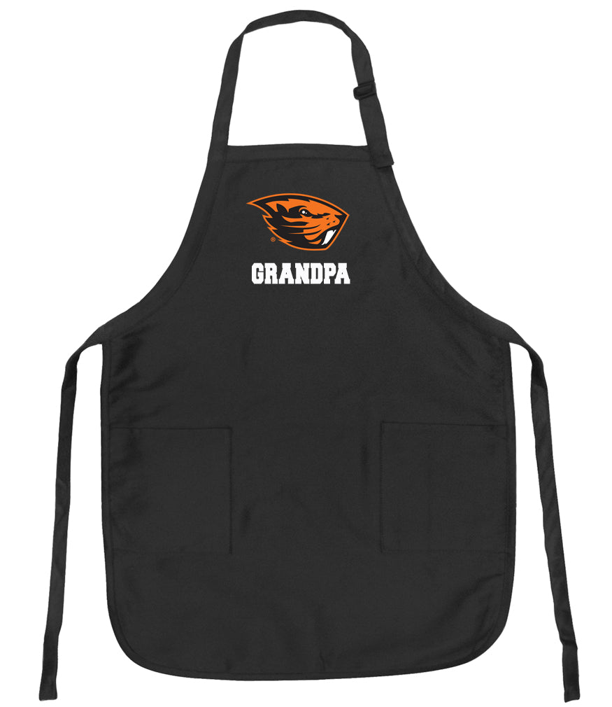 Oregon State Apron OSU Beavers Apron - Stain Resistant Fabric Grandpa on Black