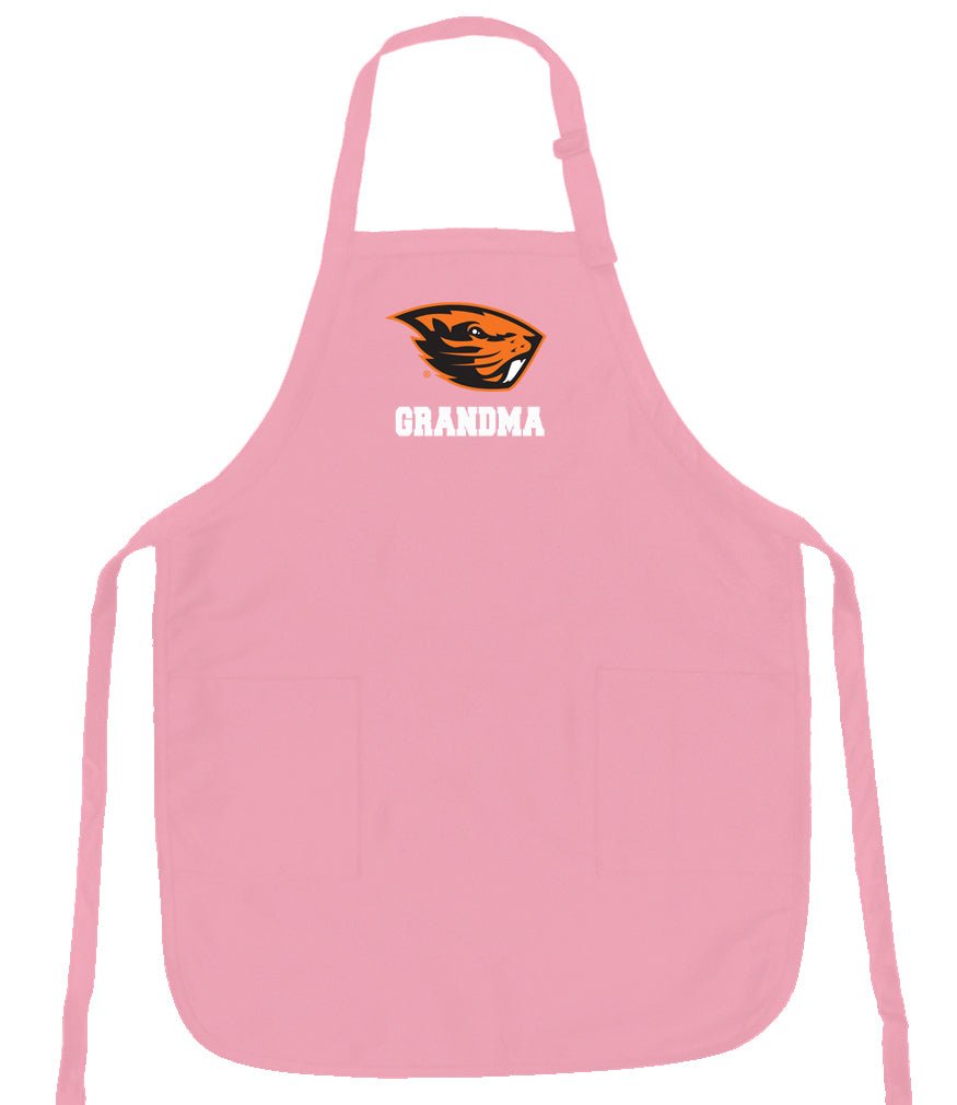 Oregon State Apron OSU Beavers Apron - Stain Resistant Fabric Grandma on Pink