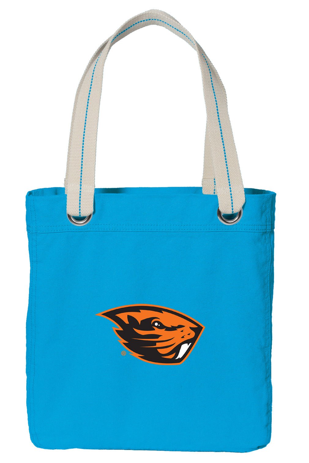 Oregon State Tote Bag OSU Beavers Deluxe Canvas Shoulder Bag Light Blue