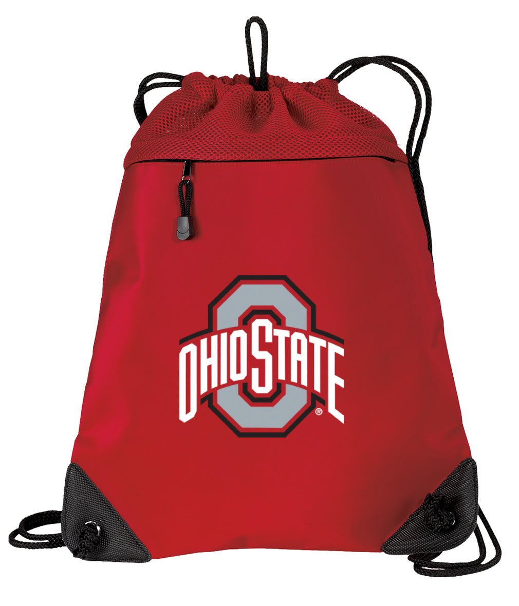 Ohio State Drawstring Backpack OSU Cinch Pack - Mesh & Microfiber Red