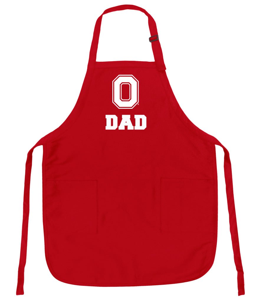 Ohio State Apron OSU Apron - Stain Resistant Fabric OSU Dad Apron Red