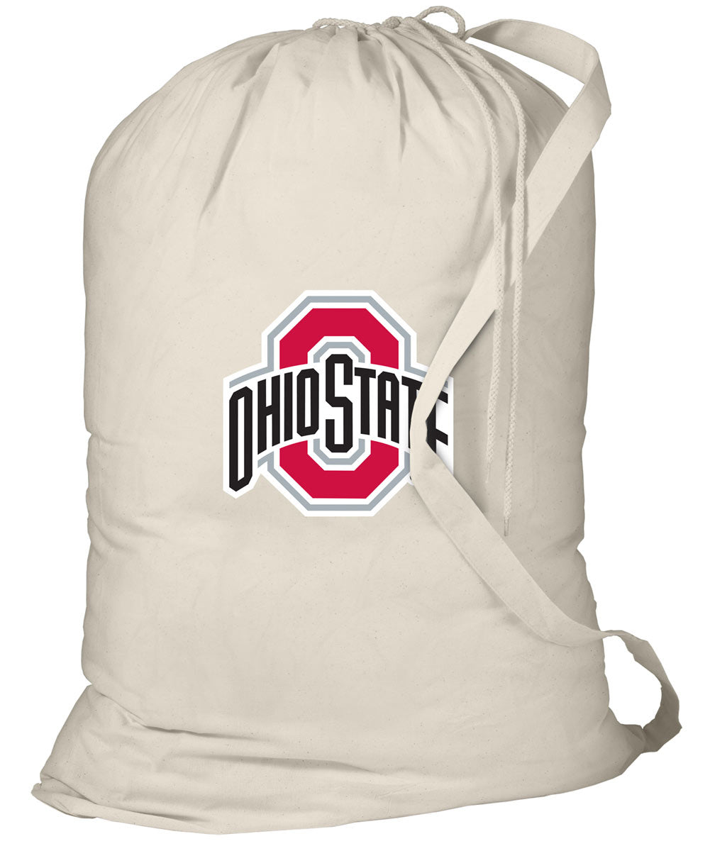 Ohio State Laundry Bag OSU Clothes Bag Tan