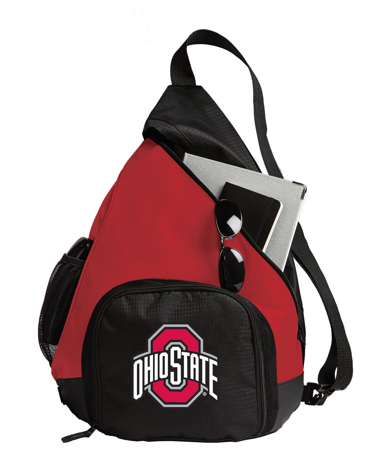 Ohio State Sling Backpack OSU Bag with Soccer Ball or Volleyball Bag Sports Gear Compartment Practice Bag Red