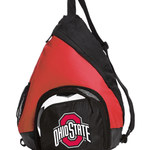 Ohio State Sling Backpack OSU Bag with Soccer Ball or Volleyball Bag Sports Gear Compartment Practice Bag Red