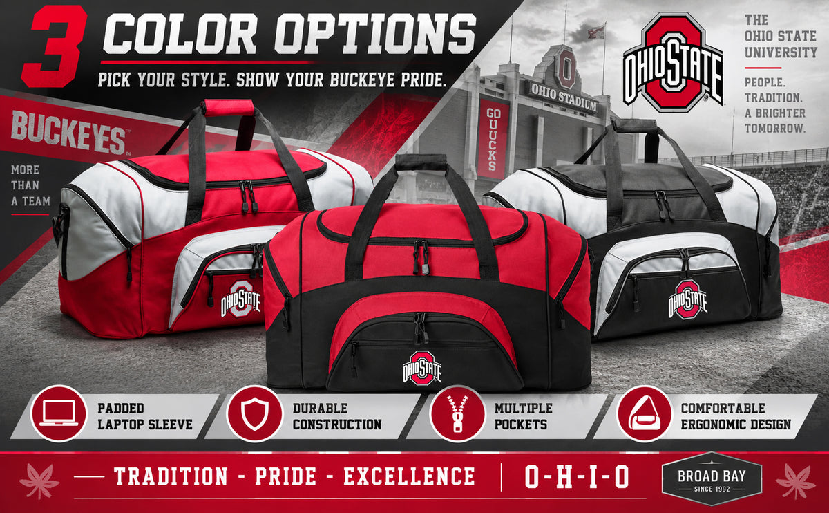 Ohio State Buckeyes Large Duffel Bag – OSU Gym & Travel Luggage Bag