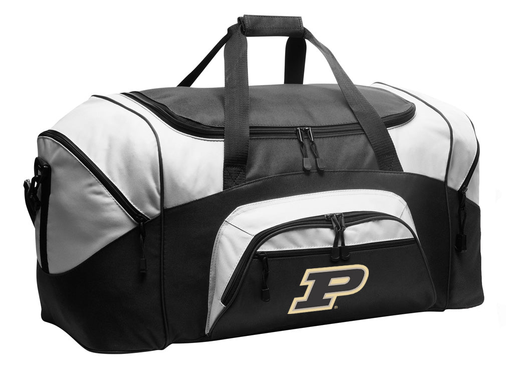 Purdue University Duffel Bag Large Gym, Travel & Suitcase-Style Gear Bag Black