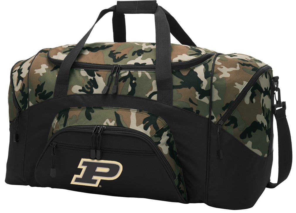Purdue Camo Duffel Bag – Official Boilermakers Travel, Gym & Sports Bag with Shoulder Strap – 600D Polyester
