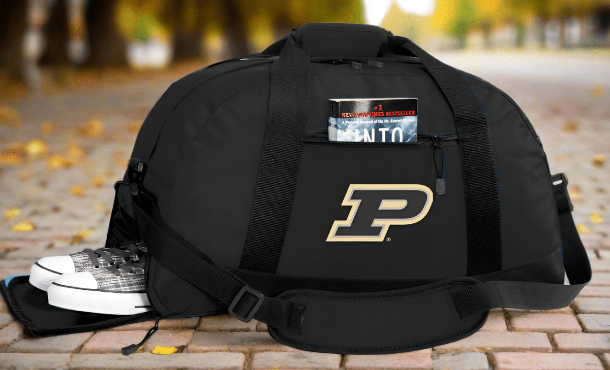 Purdue Duffel Bag – Official Boilermakers Medium Gym & Travel Bag with Shoe Pocket – 600D Polyester