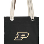 Purdue University Tote Bag Purdue Deluxe Canvas Shoulder Bag Black