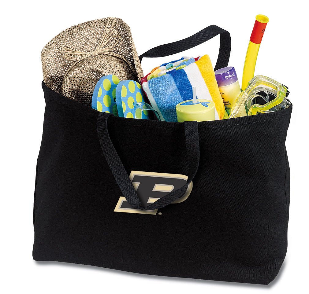 Purdue University Large Tote Bag Purdue Jumbo Tote for Beach Pool or Travel Black