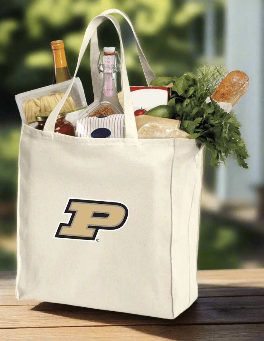 Purdue University Grocery Shopping Bags 2 PC SET Purdue Reusable Cotton Bags