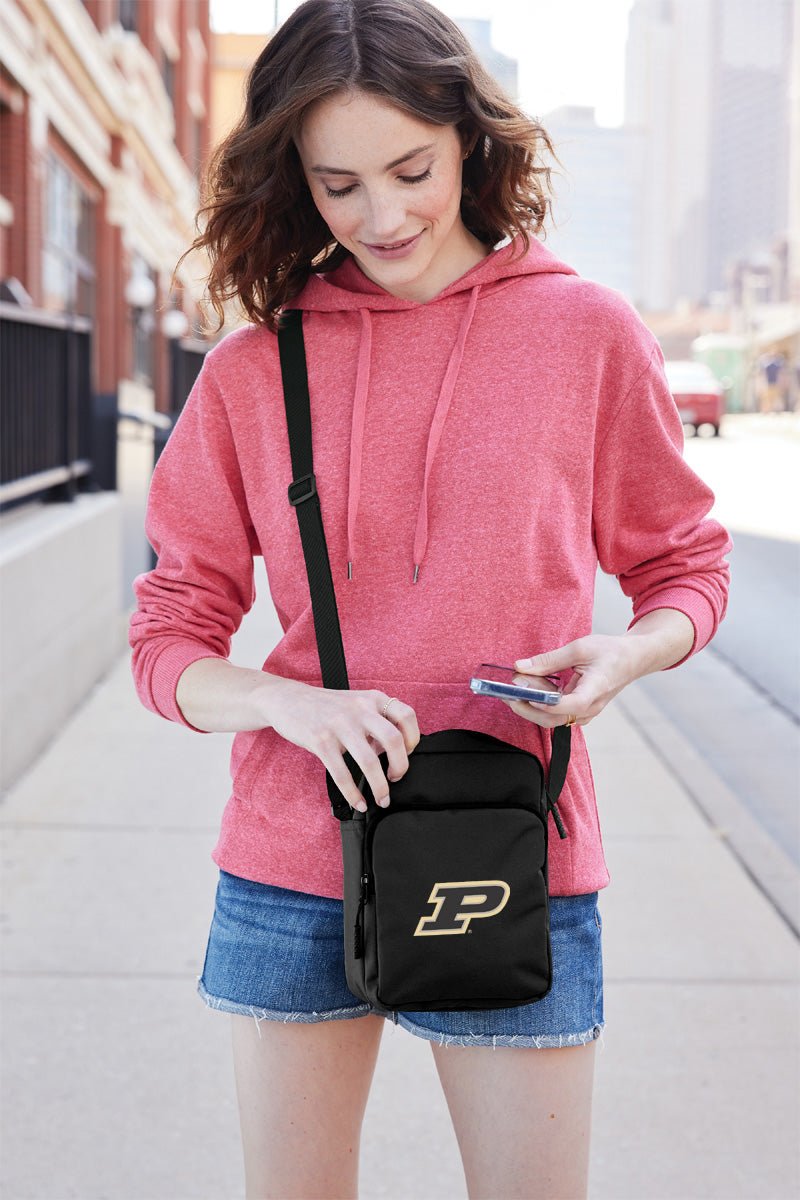 Purdue University Crossbody Bag Travel Sling Pack Black