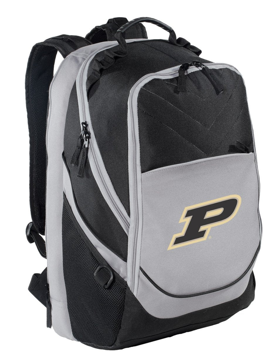 Purdue Laptop Backpack – Official Boilermakers Bookbag – 17" Laptop Sleeve, NCAA School Gear – 600D Polyester Black and Gray