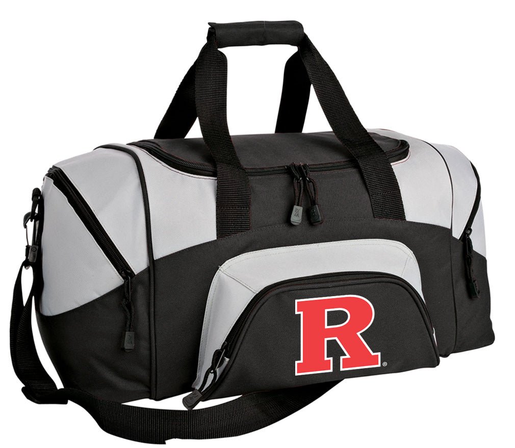 Rutgers Small Duffel Bag RU Carryon Suitcase or Gym Bag Black