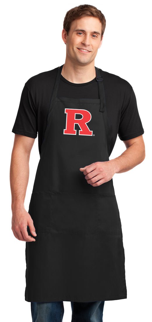 Rutgers Large Apron RU Apron - Adjustable with Pockets Black