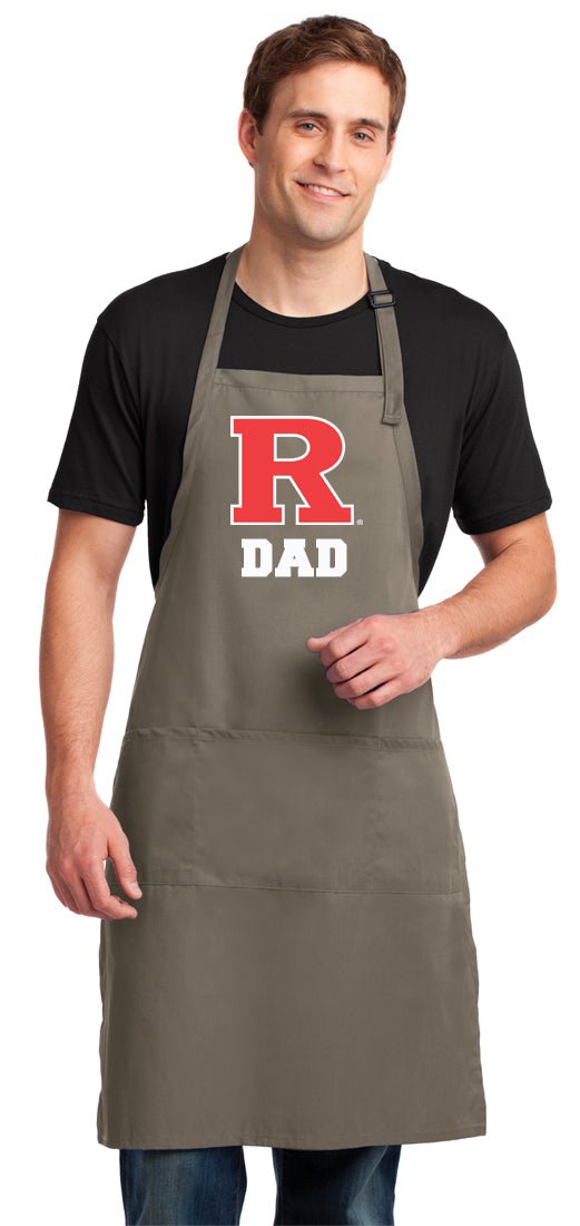 Rutgers Large Apron RU Apron - Adjustable with Pockets Dad on Khaki