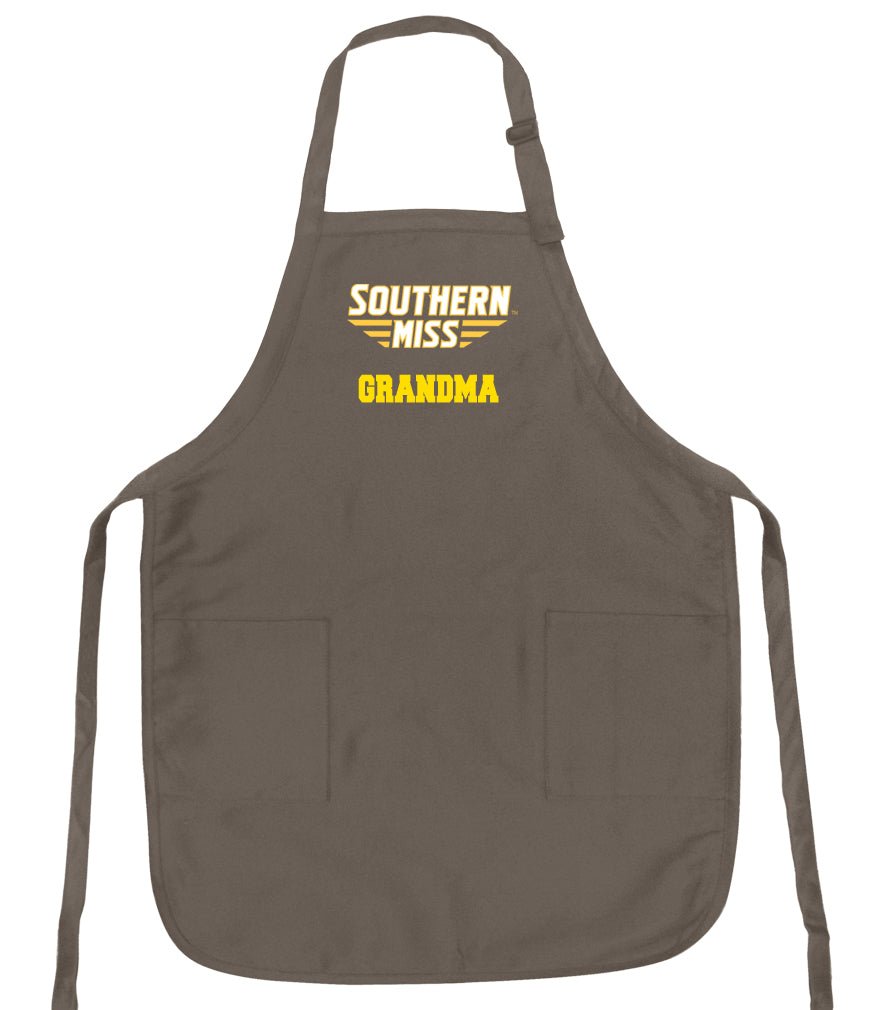 Southern Miss Apron USM Golden Eagles Apron - Stain Resistant Fabric Grandma on Khaki