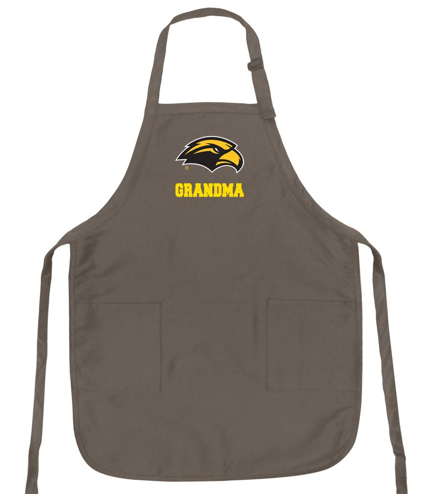 Southern Miss Apron USM Apron - Stain Resistant Fabric Grandma on Khaki