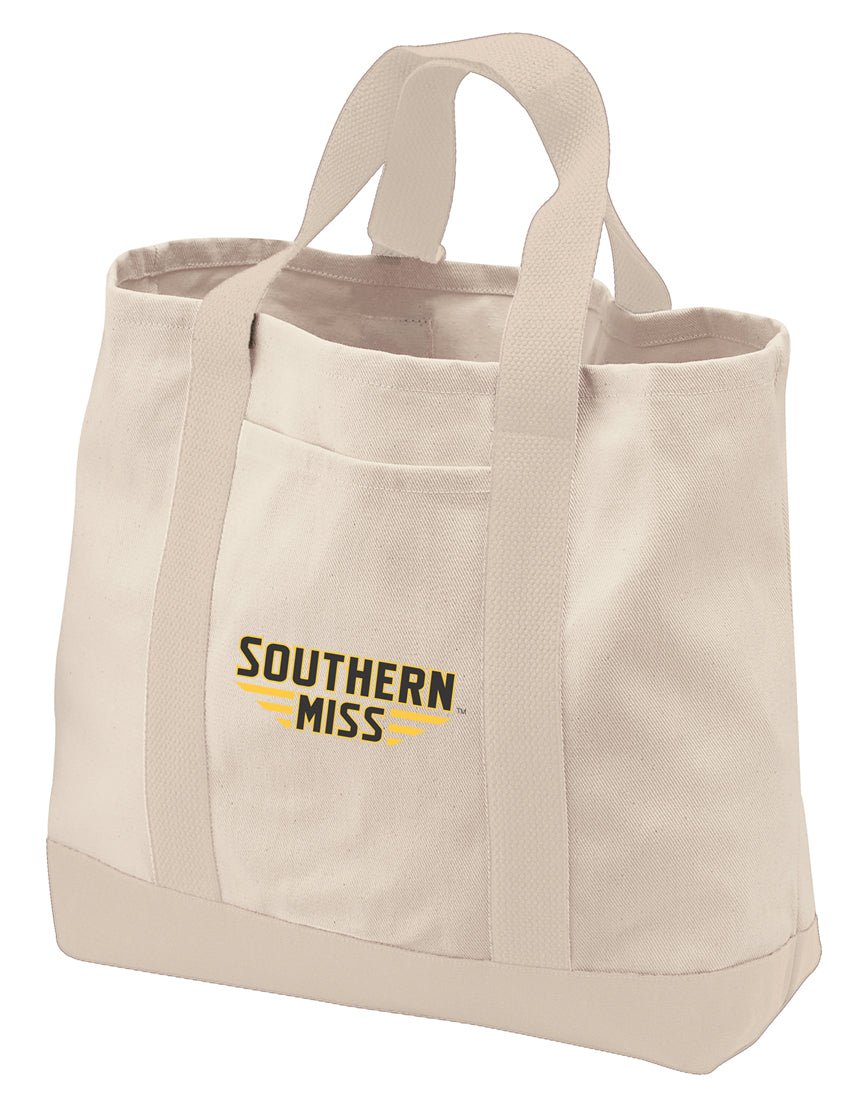 Southern Miss Canvas Tote Bag USM Golden Eagles Classic Tote Tan