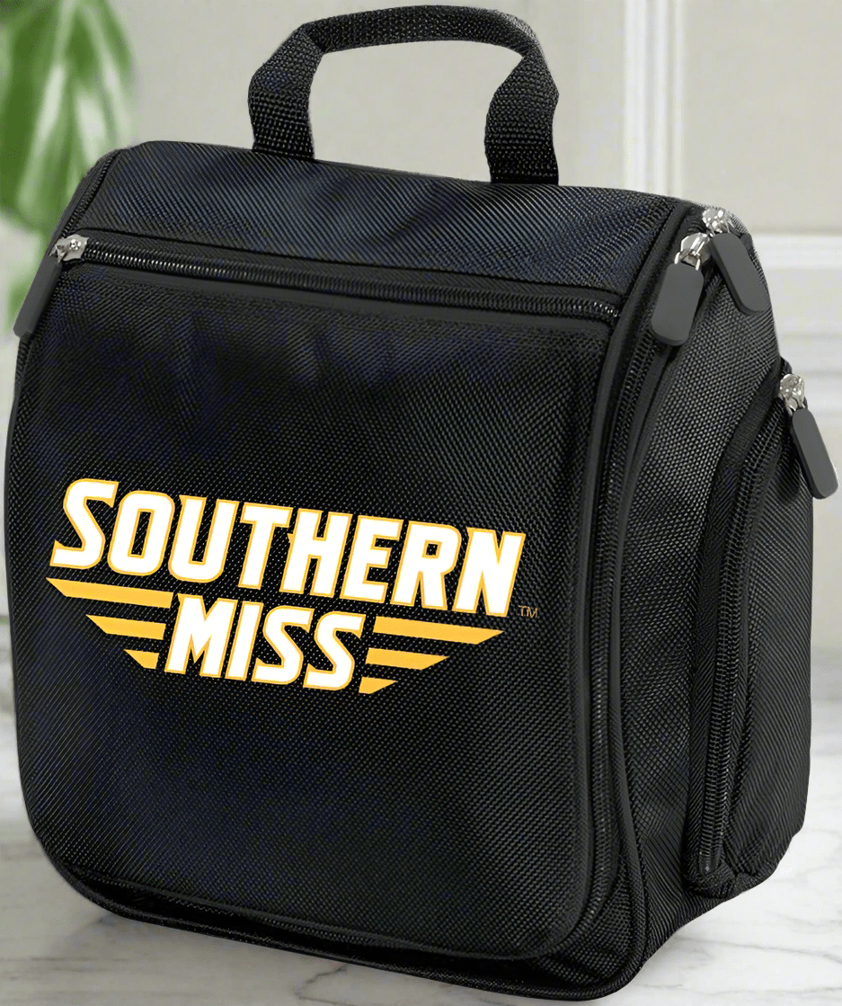 Southern Miss Toiletry Bag or Mens USM Golden Eagles Travel Shaving Kit Black
