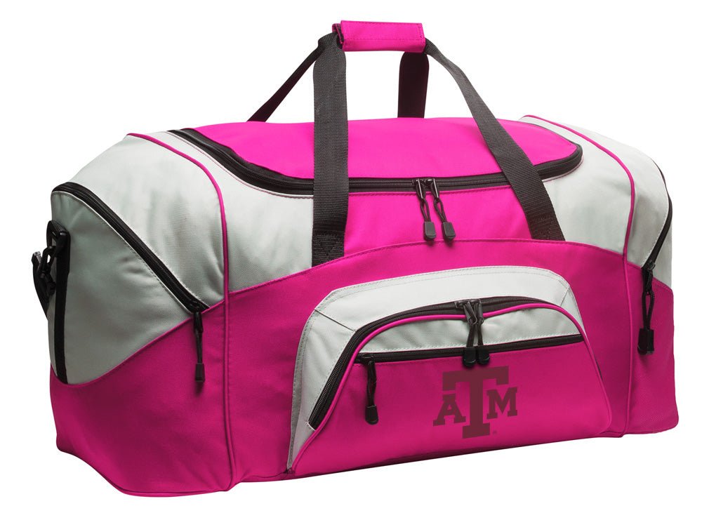 Texas A&M Large Duffel Bag Aggies Suitcase Luggage Bag Pink