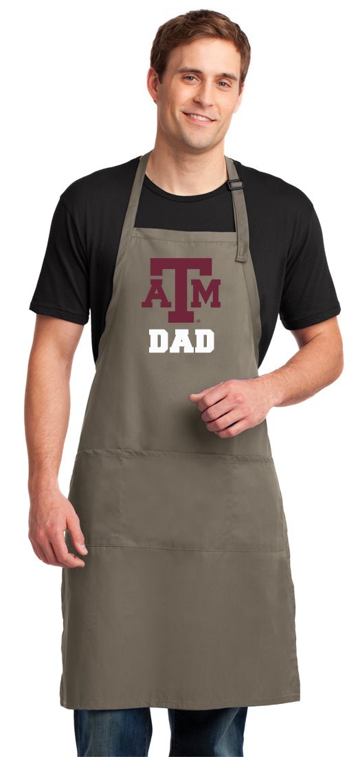 Texas A&M Large Apron Official Aggies Aprons - Adjustable with Pockets Dad on Khaki