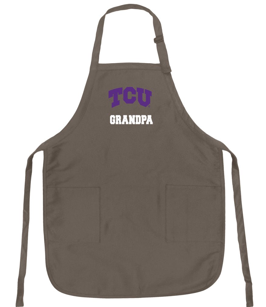 TCU Apron Texas Official Christian Aprons - Stain Resistant Fabric Grandpa on Khaki