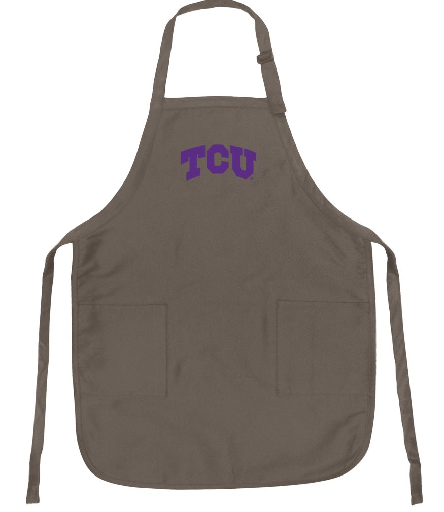 TCU Apron Texas Official Christian Aprons - Stain Resistant Fabric Khaki
