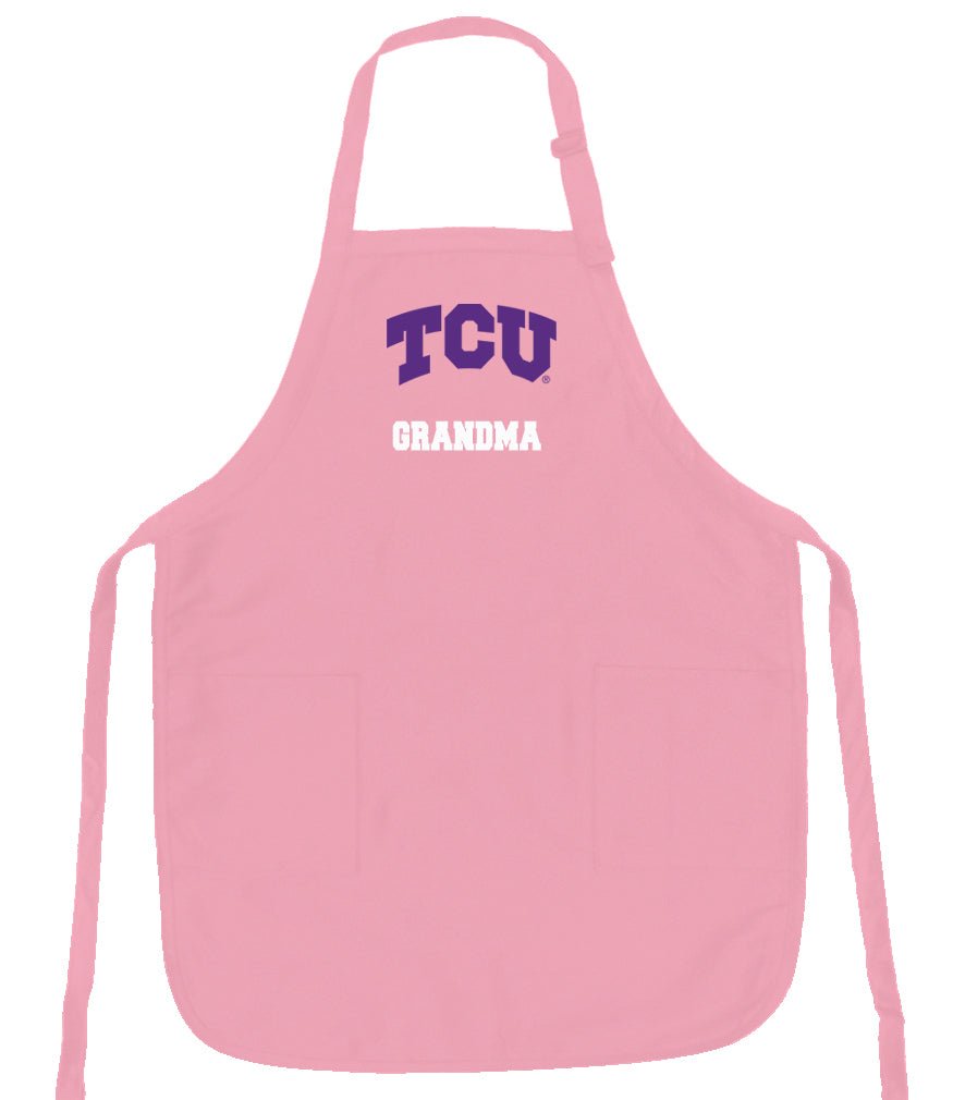 TCU Apron Texas Official Christian Aprons - Stain Resistant Fabric Grandma on Pink