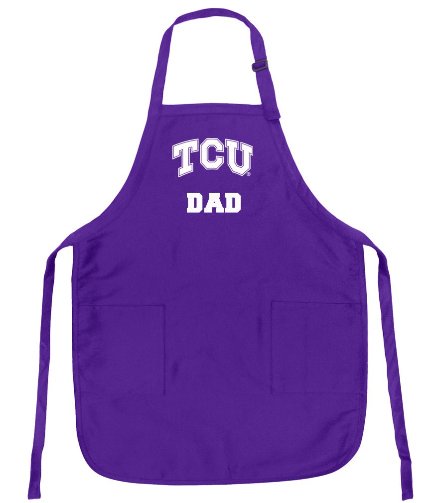 TCU Apron Texas Official Christian Aprons - Stain Resistant Fabric Dad on Purple