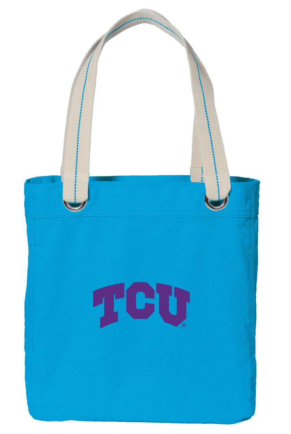 TCU Tote Bag Texas Christian Deluxe Canvas Shoulder Bag Light Blue