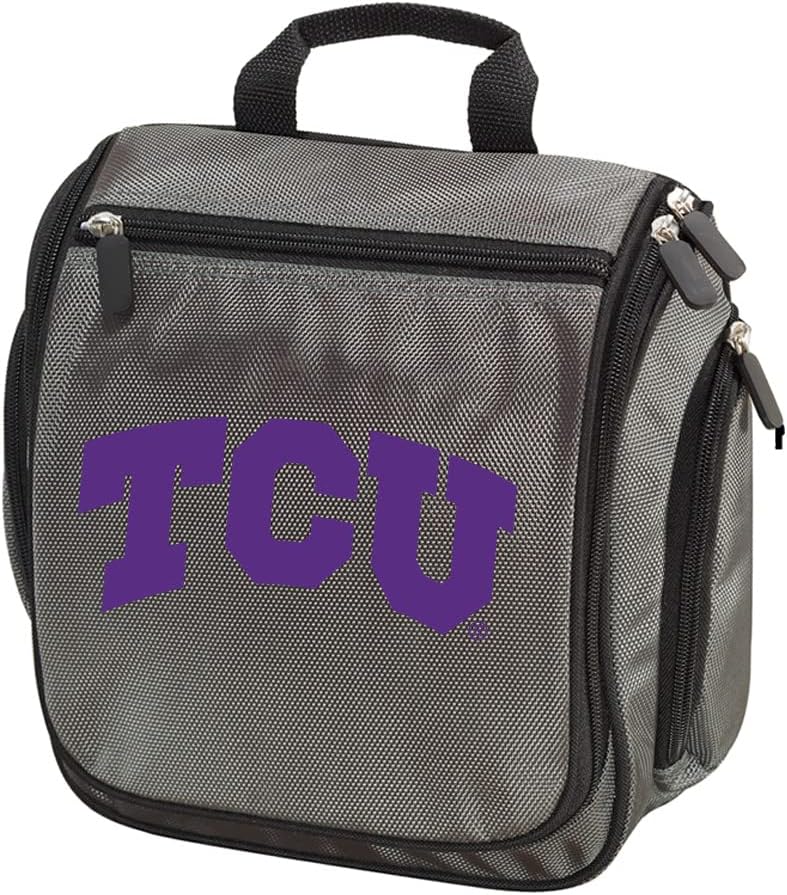 TCU Toiletry Bag – Official Texas Christian University Travel Organizer for Horned Frogs Fans, Students & Alumni Gray