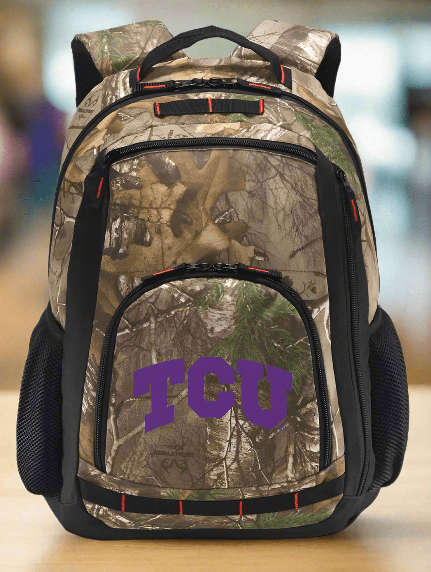 TCU Camo Backpack Texas Christian Laptop Computer Backpack