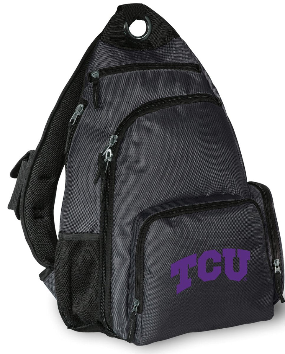 TCU Sling Backpack Texas Christian Crossbody Bag Gray