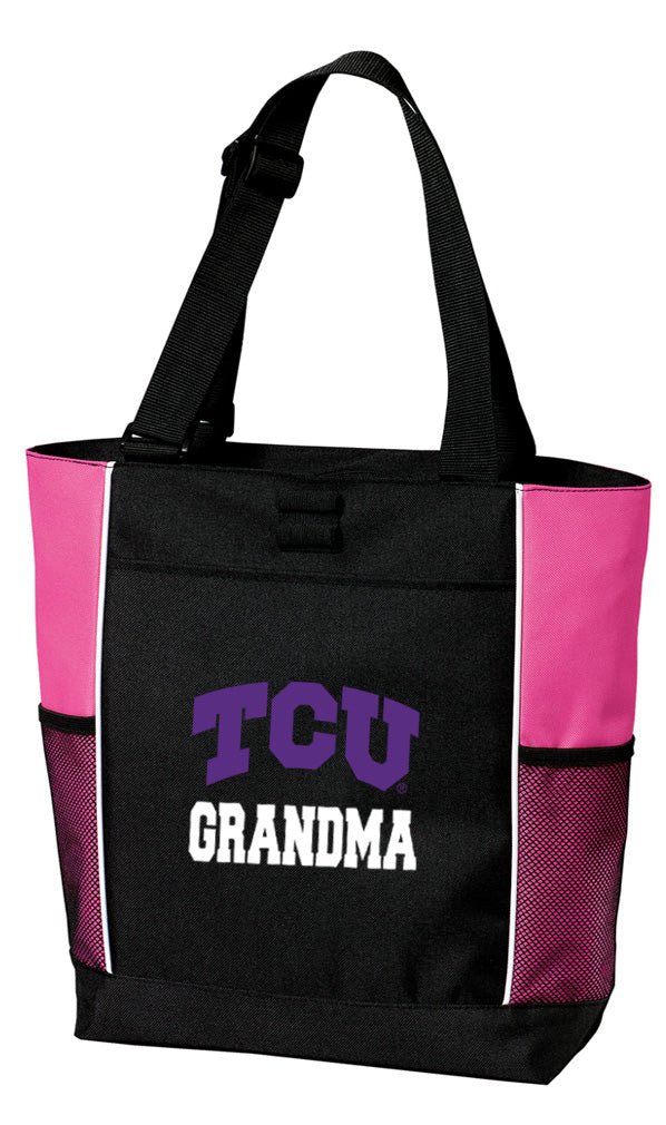 TCU Tote Bag Texas Christian Carryall Tote Grandma on Pink