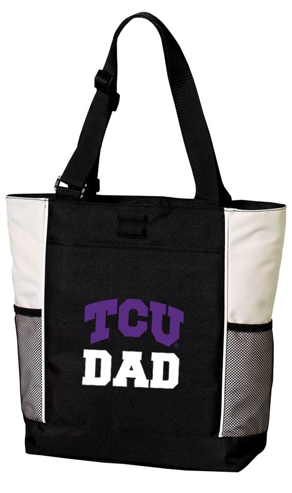 TCU Tote Bag Texas Christian Carryall Tote Dad on White