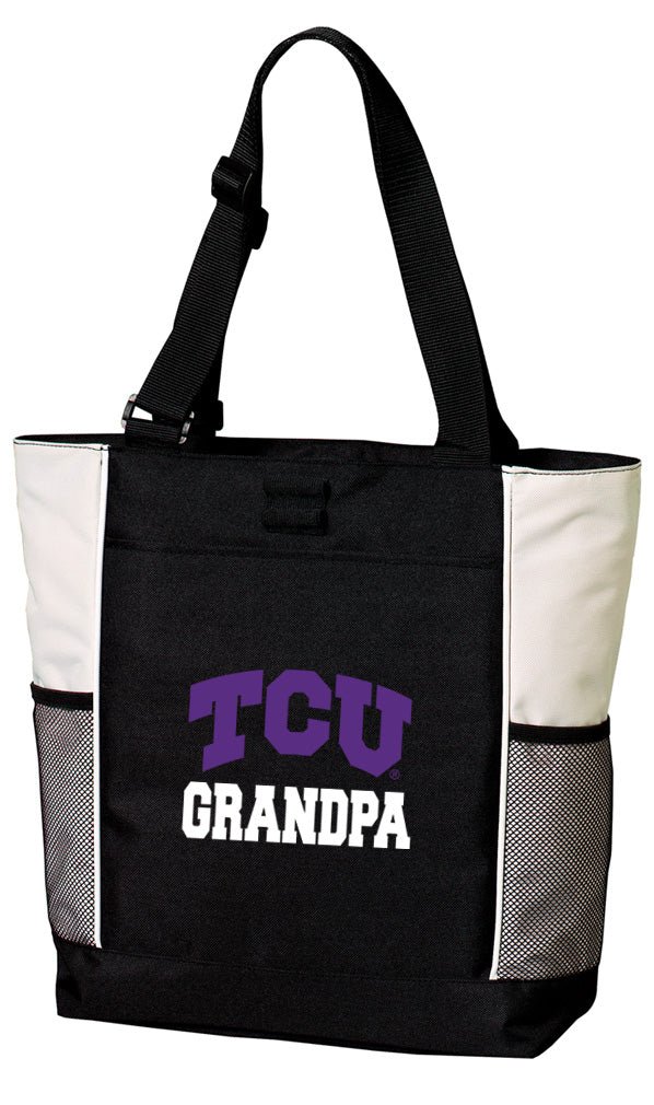 TCU Tote Bag Texas Christian Carryall Tote Grandpa on White