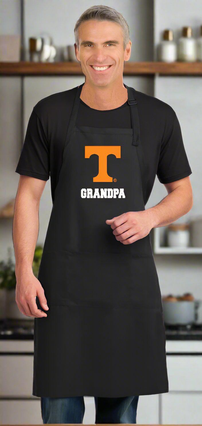 University of Tennessee Large Apron Official UT Vols Aprons - Adjustable with Pockets Grandpa on Black
