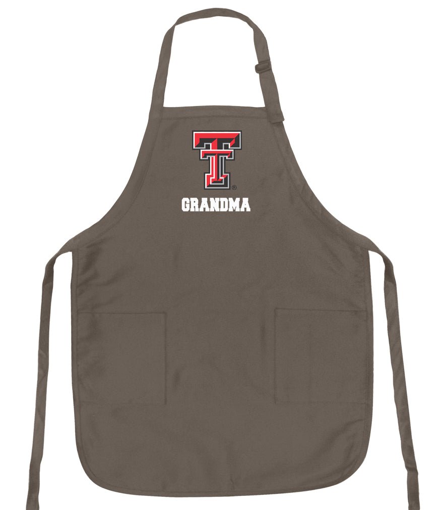 Texas Tech Apron Official TTU Aprons - Stain Resistant Fabric Grandma on Khaki